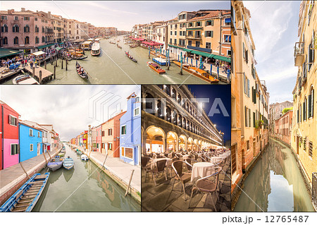 Collage of landmarks in Venice 12765487