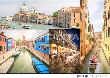 Collage of landmarks in Venice Collage of landmarks in Venice 12765526