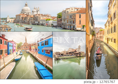 Collage of landmarks in Venice 12765767