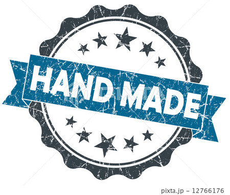 Hand MADE blue grunge vintage seal isolated on white 12766176