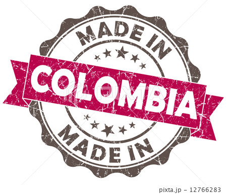 made in COLOMBIA pink grunge seal 12766283