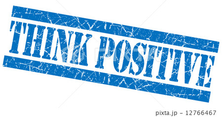 Think positive blue grunge stamp 12766467