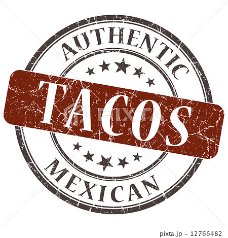 Tacos brown round grungy stamp isolated on white background Tacos brown round grungy stamp isolated on white background 12766482