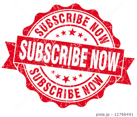 Subscribe now grunge red vintage round isolated seal Subscribe now grunge red vintage round isolated seal 12766491