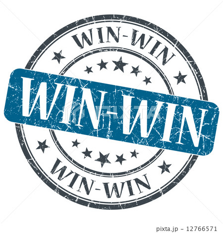 Win Win Blue Grunge Textured Vintage Isolated のイラスト素材