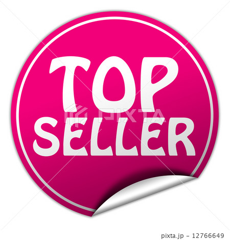 top seller round pink sticker on white background 12766649