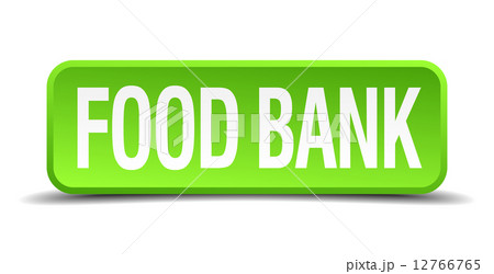 food bank green 3d realistic square isolated button 12766765