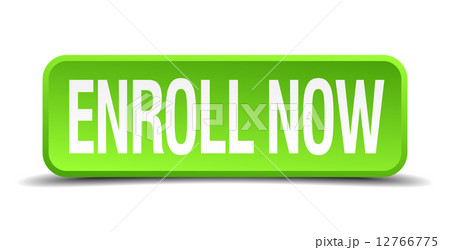 enroll now green 3d realistic square isolated button enroll now green 3d realistic square isolated button 12766775