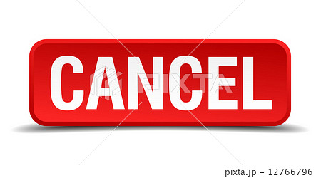 cancel red three-dimensional square button isolated on white background 12766796