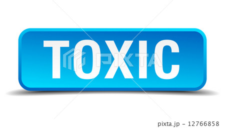 Toxic blue 3d realistic square isolated button 12766858