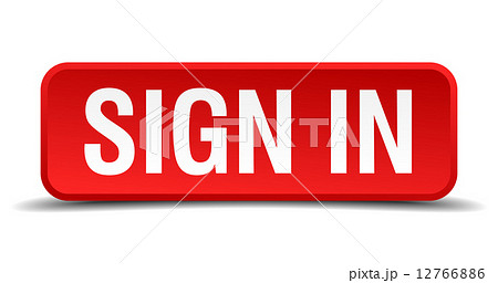 Sign in red 3d square button isolated on white 12766886