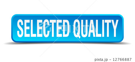 selected quality blue 3d realistic square isolated button 12766887