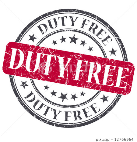 duty free red round grungy stamp isolated on white background 12766964