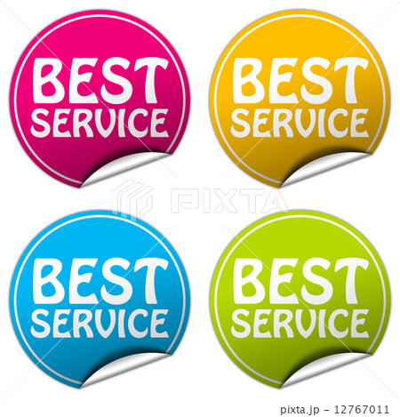 Best service round stickers set on white background 12767011
