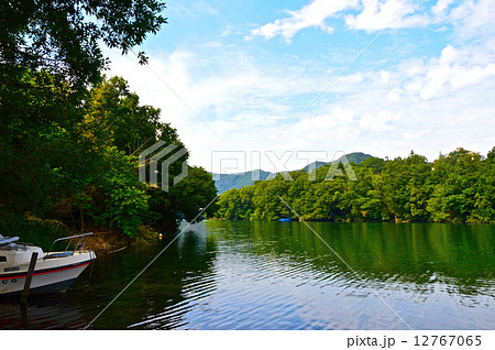 真夏の「玉淀湖」（埼玉県大里郡寄居町） 12767065