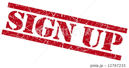 sign up red square grunge textured isolated stamp 12767235