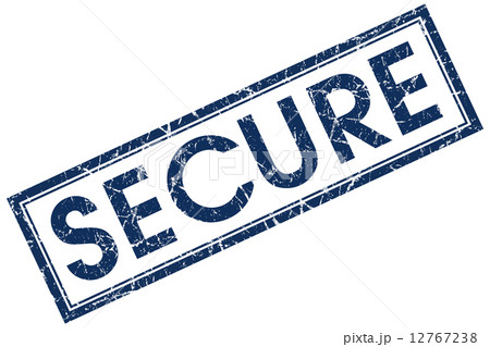 secure blue square stamp 12767238