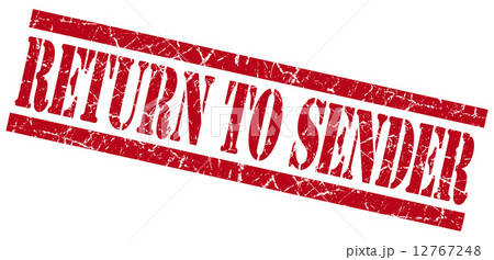 return to sender red square grunge textured isolated stamp 12767248