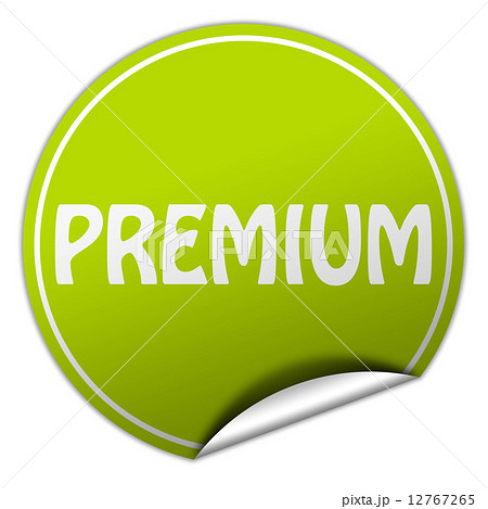 premium round green sticker on white background 12767265