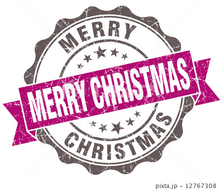 Merry christmas violet grunge retro vintage isolated seal 12767308