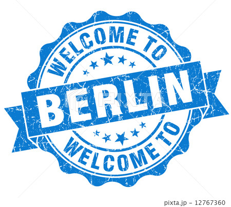 welcome to Berlin blue vintage isolated seal welcome to Berlin blue vintage isolated seal 12767360