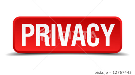 Privacy red 3d square button isolated on white 12767442