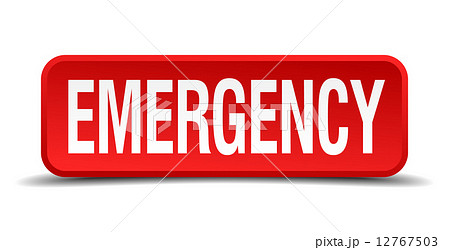 Emergency red 3d square button isolated on white background Emergency red 3d square button isolated on white background 12767503