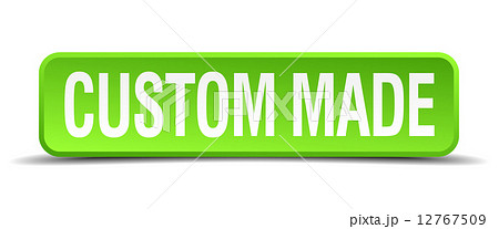 custom made green 3d realistic square isolated button 12767509
