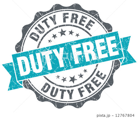 Duty free blue grunge retro style isolated seal Duty free blue grunge retro style isolated seal 12767804