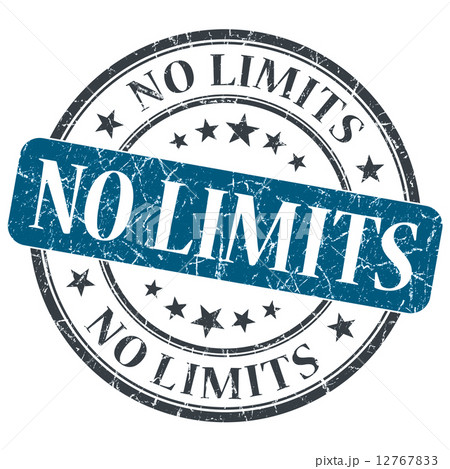 No limits blue round grungy stamp isolated on white background No limits blue round grungy stamp isolated on white background 12767833