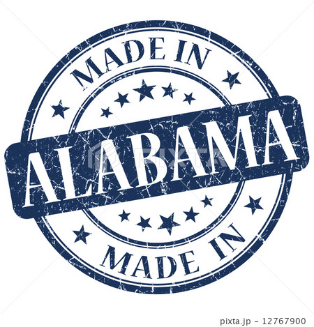 made in Alabama blue round grunge isolated stamp 12767900