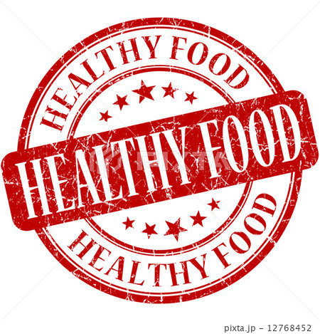 Healthy food red round grungy vintage rubber stamp Healthy food red round grungy vintage rubber stamp 12768452