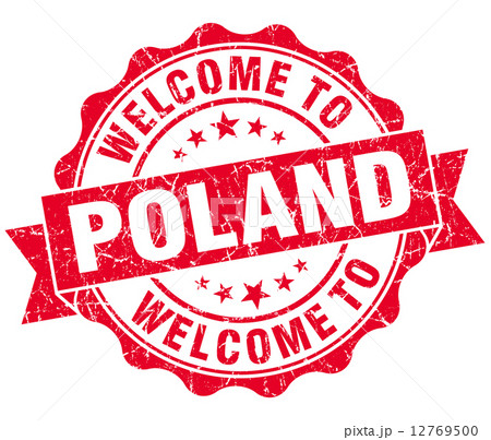 Welcome to Poland red grungy vintage isolated seal 12769500