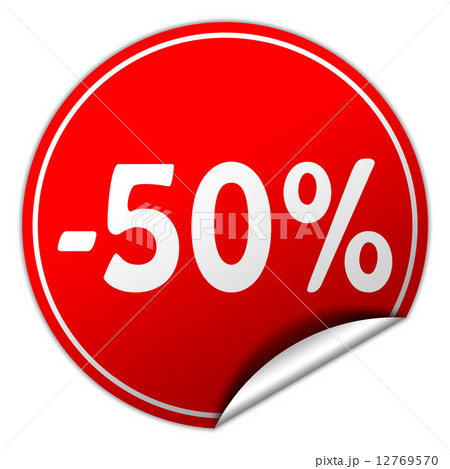 discount round red sticker on white background discount round red sticker on white background 12769570