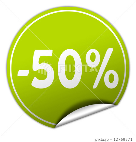discount round green sticker on white background 12769571