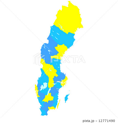 スウェーデン 地図 国のイラスト素材