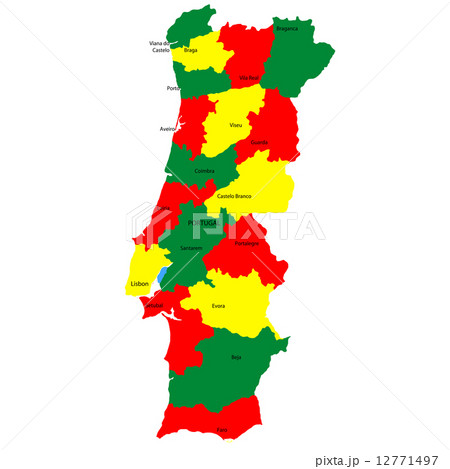 ポルトガル　地図　国 12771497