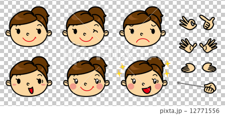 SD女性 表情セット SD女性 表情セット 12771556