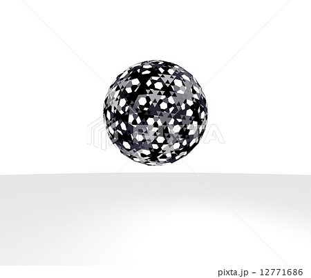 白黒な球体のイラスト素材
