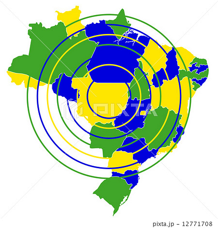 ブラジル 国 地図のイラスト素材