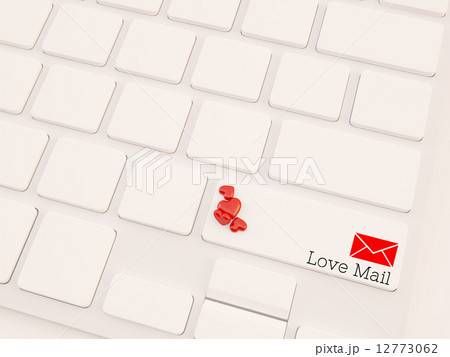 love mail concept, 3d render keyboard love mail concept, 3d render keyboard 12773062