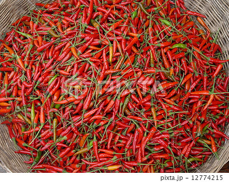 赤トウガラシ 山盛り（シェムリアップ／カンボジア） 12774215