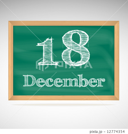 December 18, inscription in chalk on a blackboard 12774354