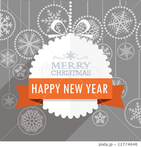 Christmas greeting card with snowflakes on background 12774646