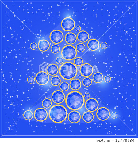 Blue Shiny Christmas Tree Made of Round Diamonds Blue Shiny Christmas Tree Made of Round Diamonds 12778934