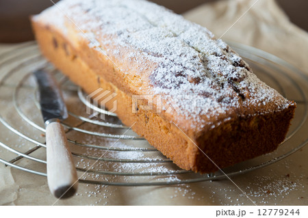 Powdered sugar applied on marble cake 12779244