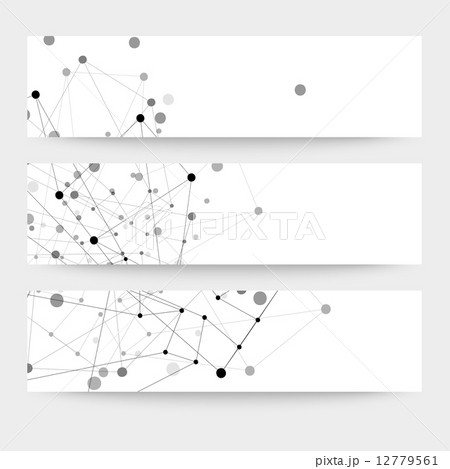 Set of digital backgrounds for communication, molecule structure vector illustration 12779561