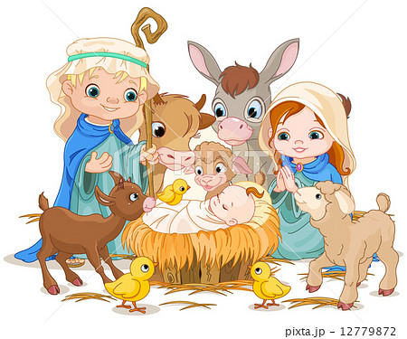 Holy Family at Christmas night 12779872