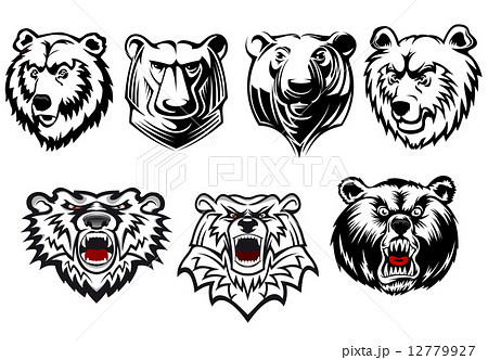 Bear mascots with different expressions 12779927