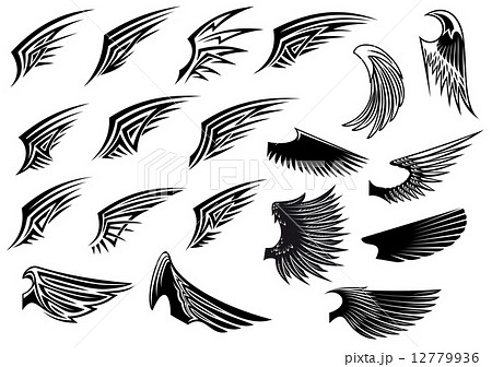 Set of heraldic bird wings Set of heraldic bird wings 12779936